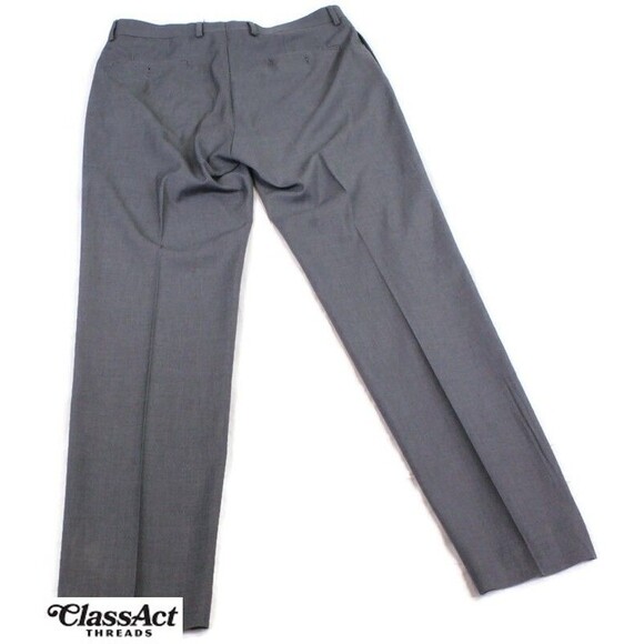 Calvin Klein Dress Pants Gray Polyester Blend Stretch Flat Fronts Tag Sz 34 X 32 - Picture 4 of 4
